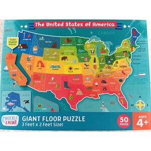 the United States of America Giant Floor Puzzle 50 Pieces 3 Feet x 2 Feet